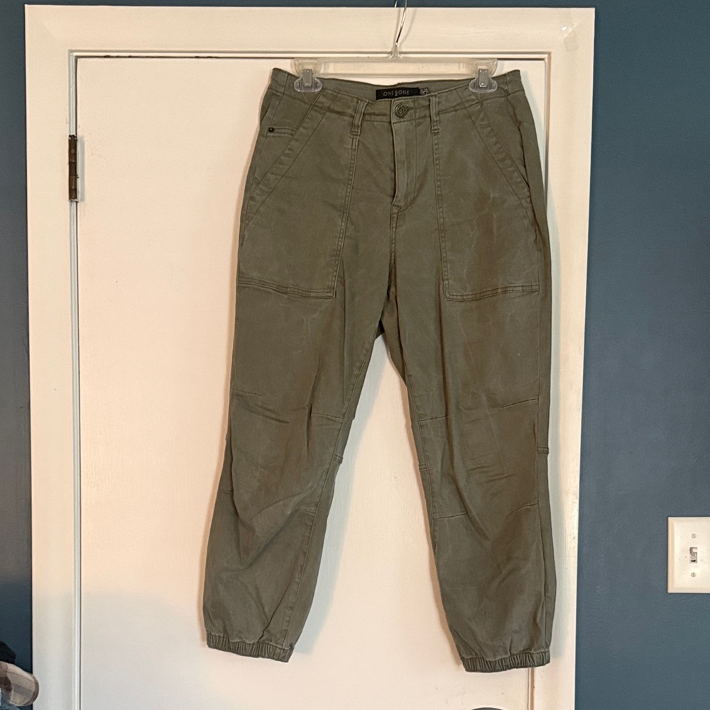 one 5 one Olive Green Cargo Jogger Pants